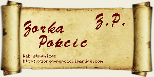 Zorka Popčić vizit kartica